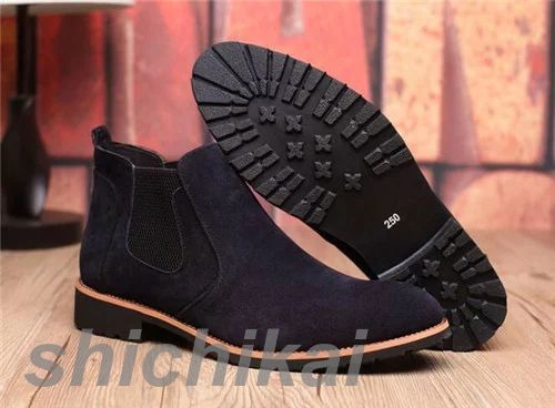 メンズ ショートブーツ サイドゴアブーツ革靴レザー シューズ ドレス カジュアル チェルシーブーツ ビジカジ シークレット 5CM UPスエード