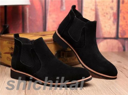 メンズ ショートブーツ サイドゴアブーツ革靴レザー シューズ ドレス カジュアル チェルシーブーツ ビジカジ シークレット 5CM UPスエード