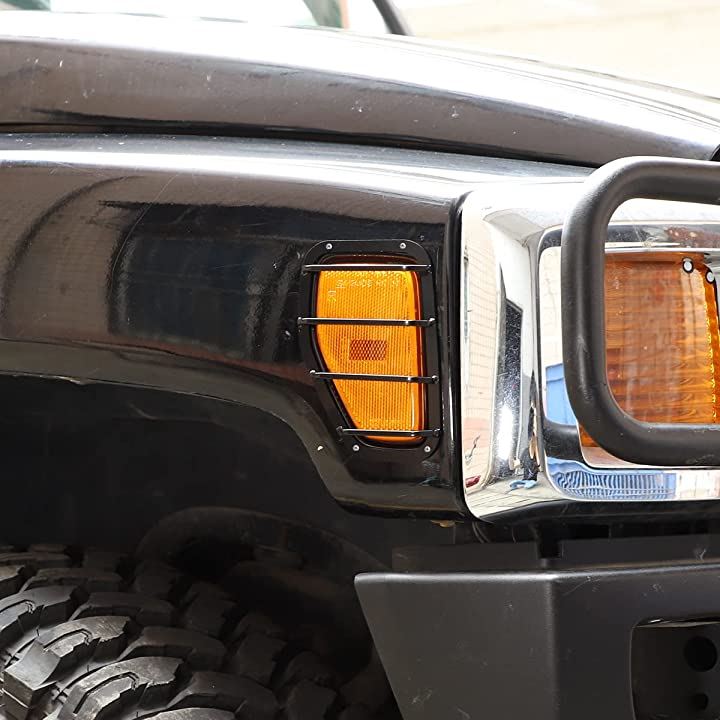 車の方向指示器ライト保護カバー サイドインジケータシールド 交換用方向指示器プロテクター ハマー H3 2005-2009に適合