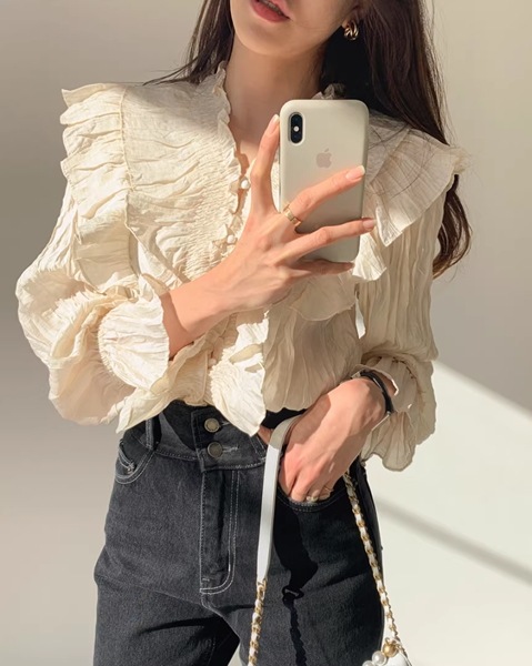 フリル V ネック シャツレディース トップス シャツ ブラウス 長袖 ベルスリーブ Vネック 襟なし ノーカラー ワイド フェミニン レース プリーツ ラッフル フリル パッチワーク ふわふわ フリル V ネック シャツレディース トップス シャツ ブラウス 長袖 ベルスリーブ Vネック 襟なし ノーカラー ワイド フェミニン レース プリーツ ラッフル フリル パッチワーク ふわふわ