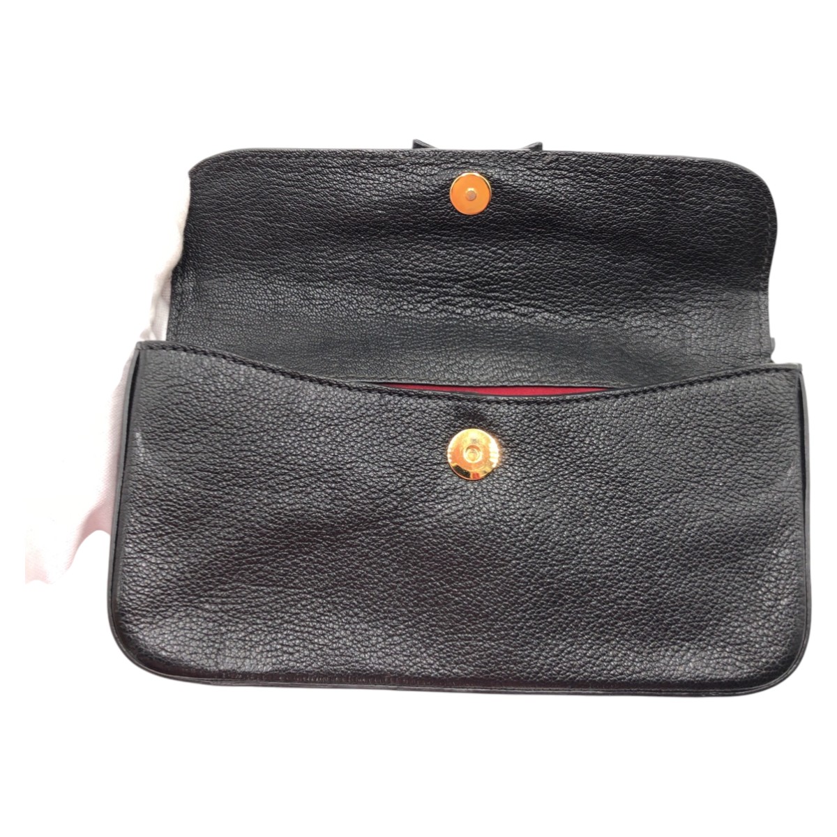 ビジュー ブラック 黒 ゴールド レザー/ラインストーン クラッチバッグ セカンドバッグ レディース 410051