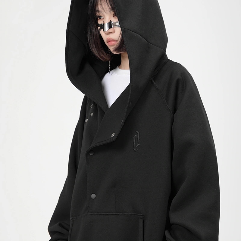 【快速出荷】パーカー フード付き オーバーサイズ 男女兼用 ストリート系 メンズ フロントボタン カップル服 ゆったり かっこいいトップス