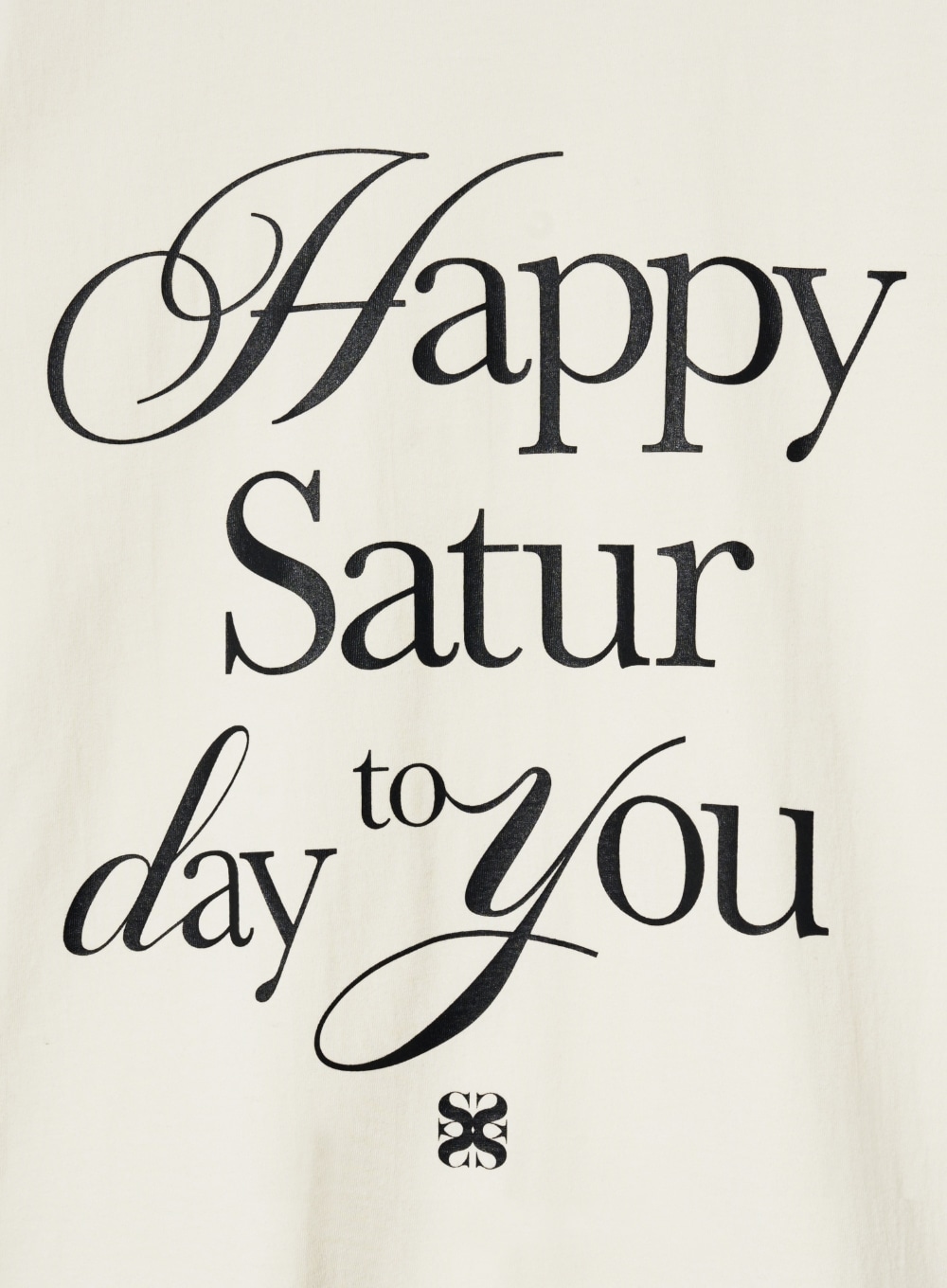 [세터] (W) ハッピー サタデー タイポ グラフィック Tシャツ ( Retro Ivory )