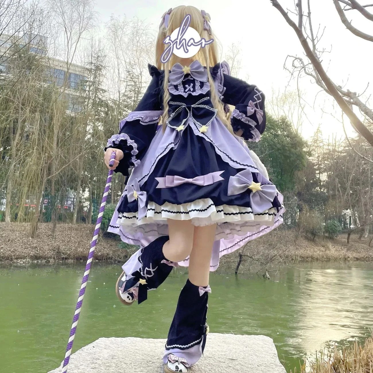 【急速出荷!】キュートロリータ[マジックキャット］ロリータドレスOP魔女