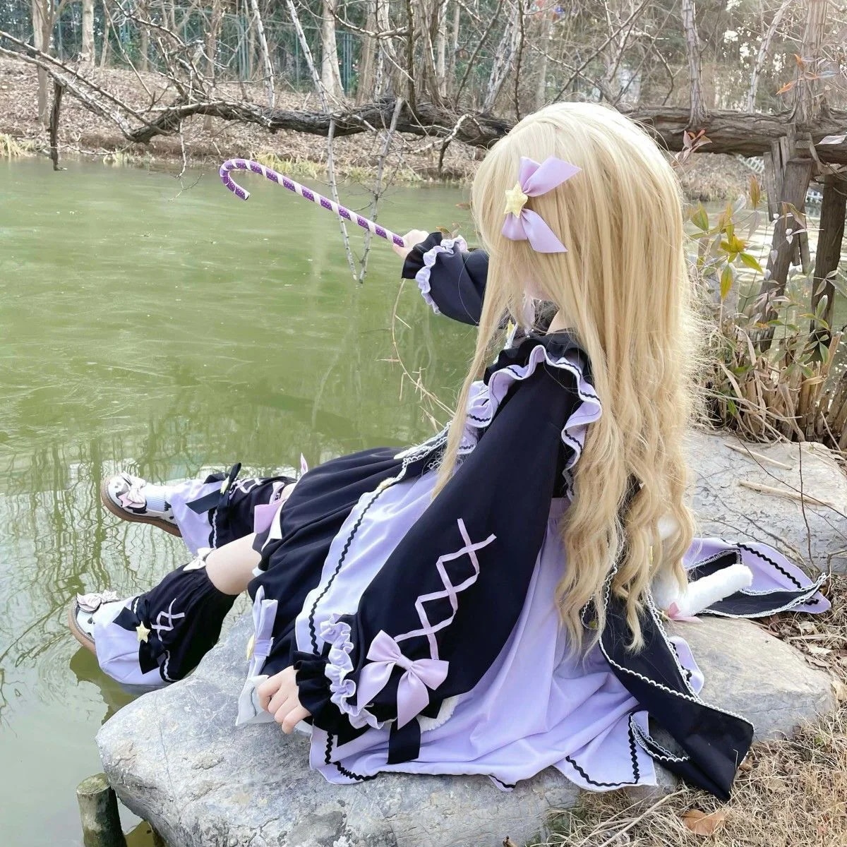 【急速出荷!】キュートロリータ[マジックキャット］ロリータドレスOP魔女