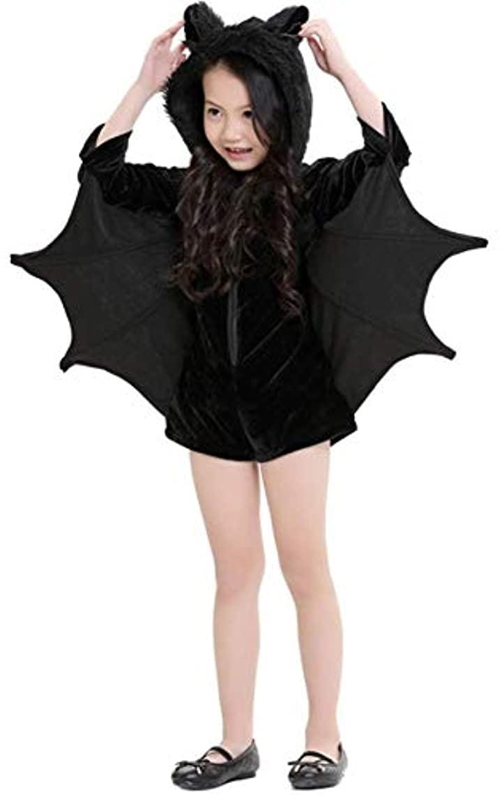 バットガール ヴァンパイア 吸血鬼 こうもり コスチューム コスプレ 衣装 ハロウィン ボディシール付き 2点セット 女の子 S700(黒, XSサイズ (身長100~120cm))) バットガール ヴァンパイア 吸血鬼 こうもり コスチューム コスプレ 衣装 ハロウィン ボディシール付き 2点セット 女の子 S700(黒, XSサイズ (身長100~120cm)))