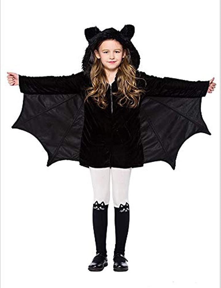バットガール ヴァンパイア 吸血鬼 こうもり コスチューム コスプレ 衣装 ハロウィン ボディシール付き 2点セット 女の子 S700(黒, XSサイズ (身長100~120cm))) バットガール ヴァンパイア 吸血鬼 こうもり コスチューム コスプレ 衣装 ハロウィン ボディシール付き 2点セット 女の子 S700(黒, XSサイズ (身長100~120cm)))