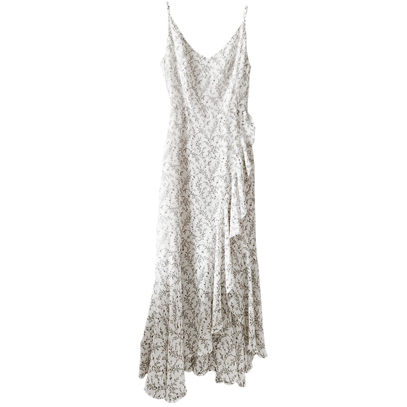 高級感小衆気質砕花サスペンダースカートアンドロメダフランス優しい風シフォンワンピース夏初恋スカート