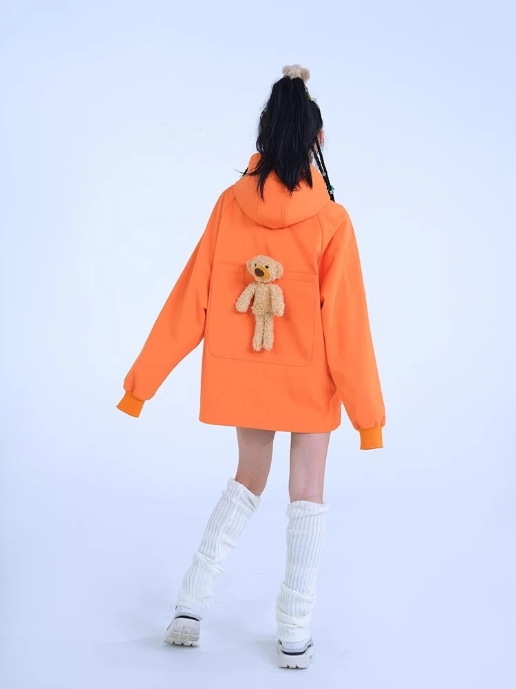 スノーボードウェアトレーナーレディースメンズ防水20000mm熊付きぬいぐるみスキーウェアスノボウェアスノーウェアトップスパーカー男女兼用韓国風防水防寒防雪保温防風通気 スノーボードウェアトレーナーレディースメンズ防水20000mm熊付きぬいぐるみスキーウェアスノボウェアスノーウェアトップスパーカー男女兼用韓国風防水防寒防雪保温防風通気