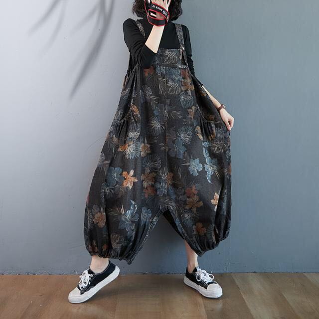 オーバーオール デニムパンツ 花柄 レディース サロペット ゆったり サルエルパンツ バルーンスカート オーバーオールレディース 花柄サロペット 体型カバー エスニックファッション デニム オーバーオール デニムパンツ 花柄 レディース サロペット ゆったり サルエルパンツ バルーンスカート オーバーオールレディース 花柄サロペット 体型カバー エスニックファッション デニム