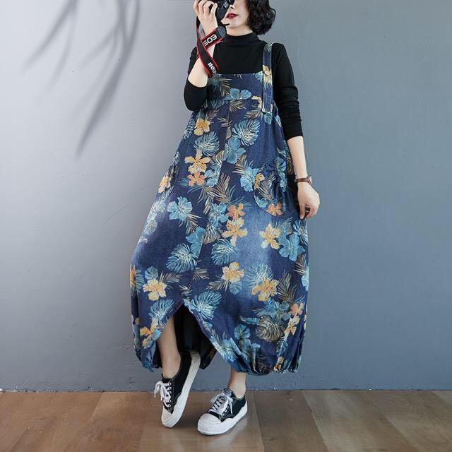 オーバーオール デニムパンツ 花柄 レディース サロペット ゆったり サルエルパンツ バルーンスカート オーバーオールレディース 花柄サロペット 体型カバー エスニックファッション デニム オーバーオール デニムパンツ 花柄 レディース サロペット ゆったり サルエルパンツ バルーンスカート オーバーオールレディース 花柄サロペット 体型カバー エスニックファッション デニム