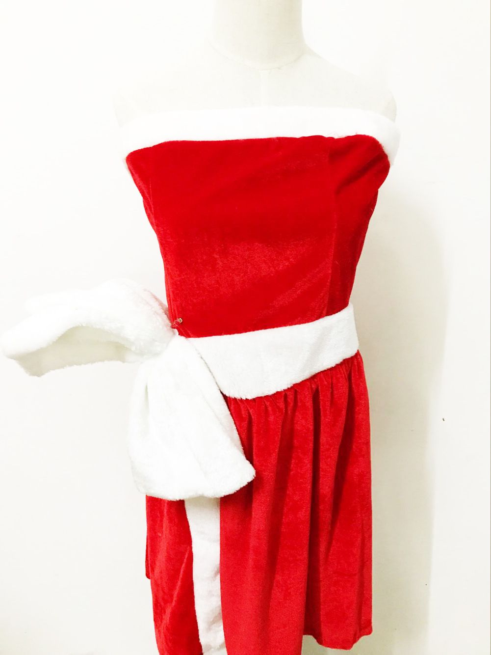 税込) クリスマス コスプレ服 サンタクロース ミニ 背中出し 肩出し セクシー チューブトップ ベアトップ クリスマス 
