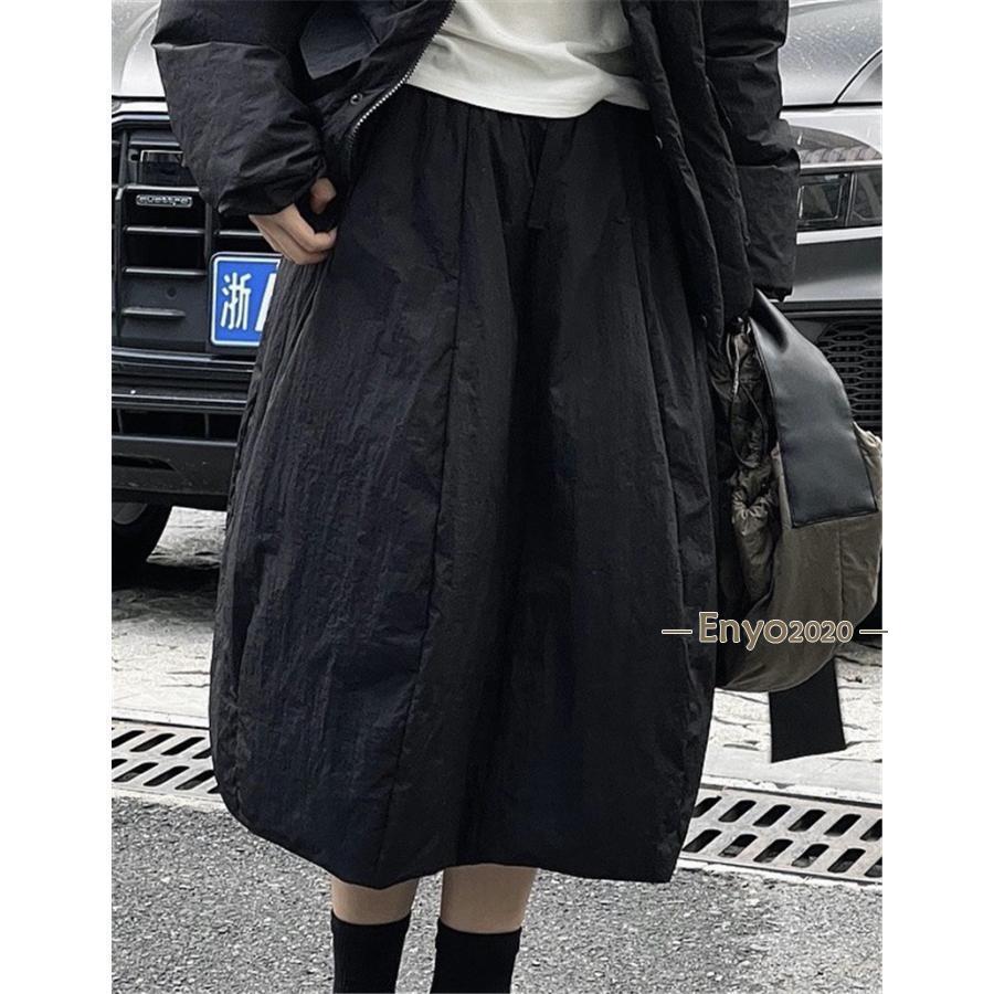 ダウンスカート レディース スカート ロング 秋冬スカート マキシ丈スカート ボトムス 無地 カジュアル ゆったり 厚手 保温 アウトドア トレンド