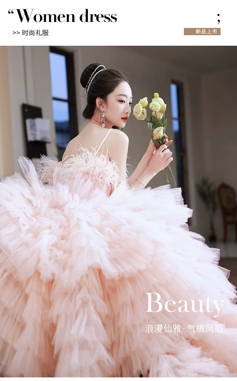 フォトスタジオテーマライトウェディング写真写真服旅行写真ドレス写真エスケーププリンセスカラフルガーゼスカートサスペンダースーパーフェアリー