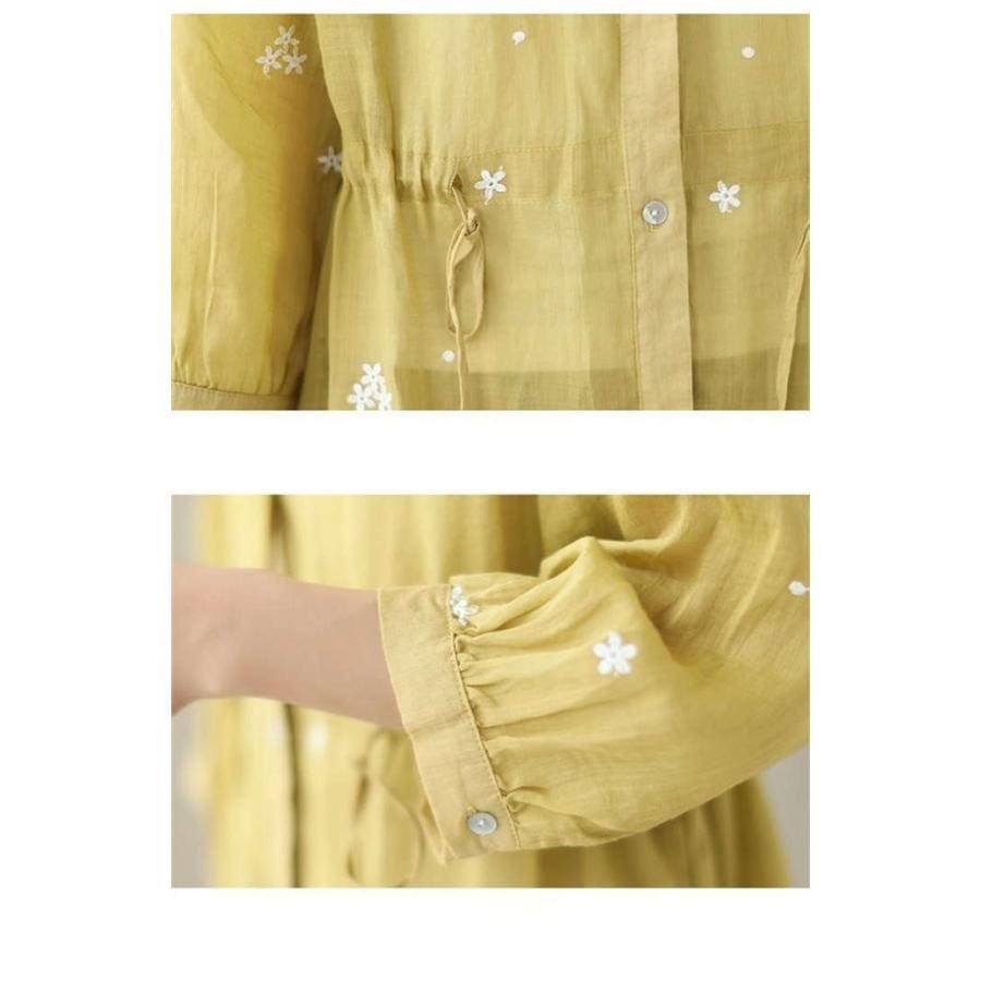 ロングシャツ シャツ レディース ロング丈 前開き ロングカーディガン カーディガン 薄手 七分袖 綿 麻 コットン リネン 透け感 配色 アウター 花柄 UVカット ロングシャツ シャツ レディース ロング丈 前開き ロングカーディガン カーディガン 薄手 七分袖 綿 麻 コットン リネン 透け感 配色 アウター 花柄 UVカット