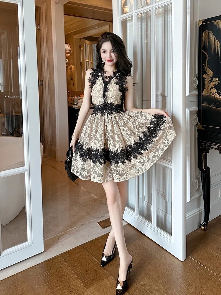 JY.上品 夏 レース 短 ワンピ レトロ 高級感 Aライン ドレス パーティー 着痩せ 大人 お呼ばれ 同窓会 披露宴 卒業式 結婚式 ウェディング 二次会 成人式 JY.上品 夏 レース 短 ワンピ レトロ 高級感 Aライン ドレス パーティー 着痩せ 大人 お呼ばれ 同窓会 披露宴 卒業式 結婚式 ウェディング 二次会 成人式