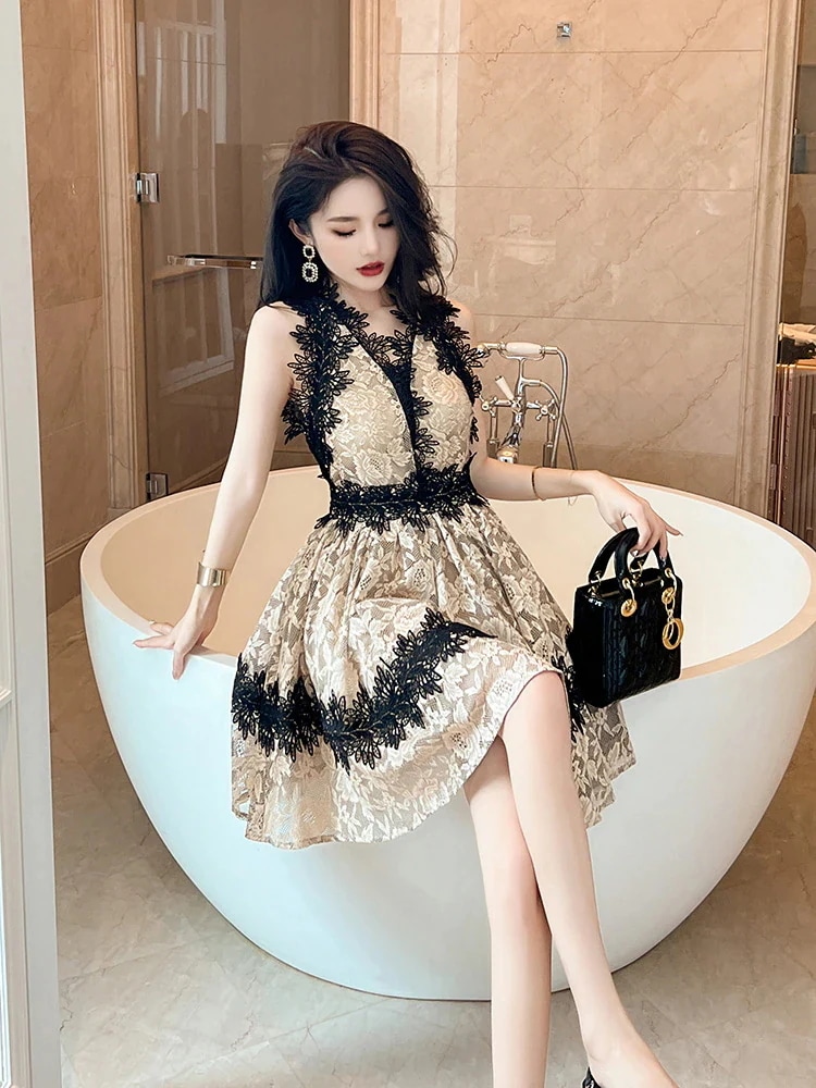 JY.上品 夏 レース 短 ワンピ レトロ 高級感 Aライン ドレス パーティー 着痩せ 大人 お呼ばれ 同窓会 披露宴 卒業式 結婚式 ウェディング 二次会 成人式 JY.上品 夏 レース 短 ワンピ レトロ 高級感 Aライン ドレス パーティー 着痩せ 大人 お呼ばれ 同窓会 披露宴 卒業式 結婚式 ウェディング 二次会 成人式