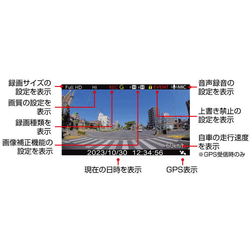 コムテック STARVIS2搭載 前後2カメラドライブレコーダー ZDR055 コムテック STARVIS2搭載 前後2カメラドライブレコーダー ZDR055