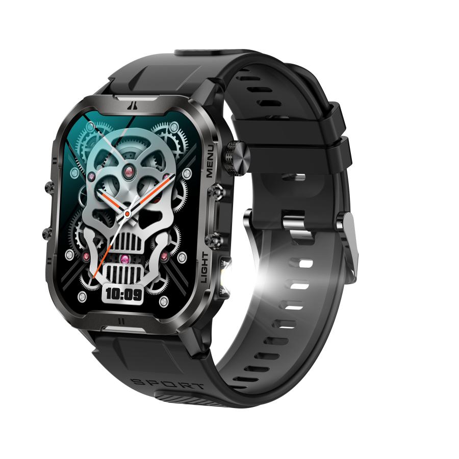 ２点で1oo円OFF！【本日限定激安格】スマートウォッチ 測定機能 軍用規格 1.96インチ大面画 懐中電灯 SOS 心拍数 着信通知 睡眠監視 歩数 24時間健康管理 IP68防水 センサー ギフト