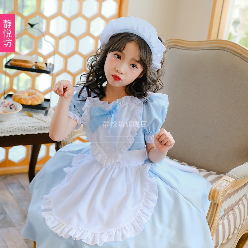 子供用アリスブルーメイド服ロリータドレスハロウィン女の子ステージパフォーマンス衣装外国貿易国境を越えた