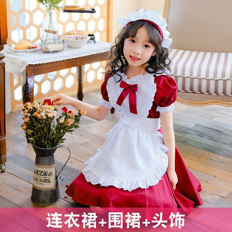 子供用アリスブルーメイド服ロリータドレスハロウィン女の子ステージパフォーマンス衣装外国貿易国境を越えた