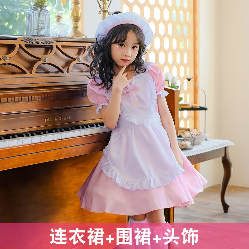 子供用アリスブルーメイド服ロリータドレスハロウィン女の子ステージパフォーマンス衣装外国貿易国境を越えた