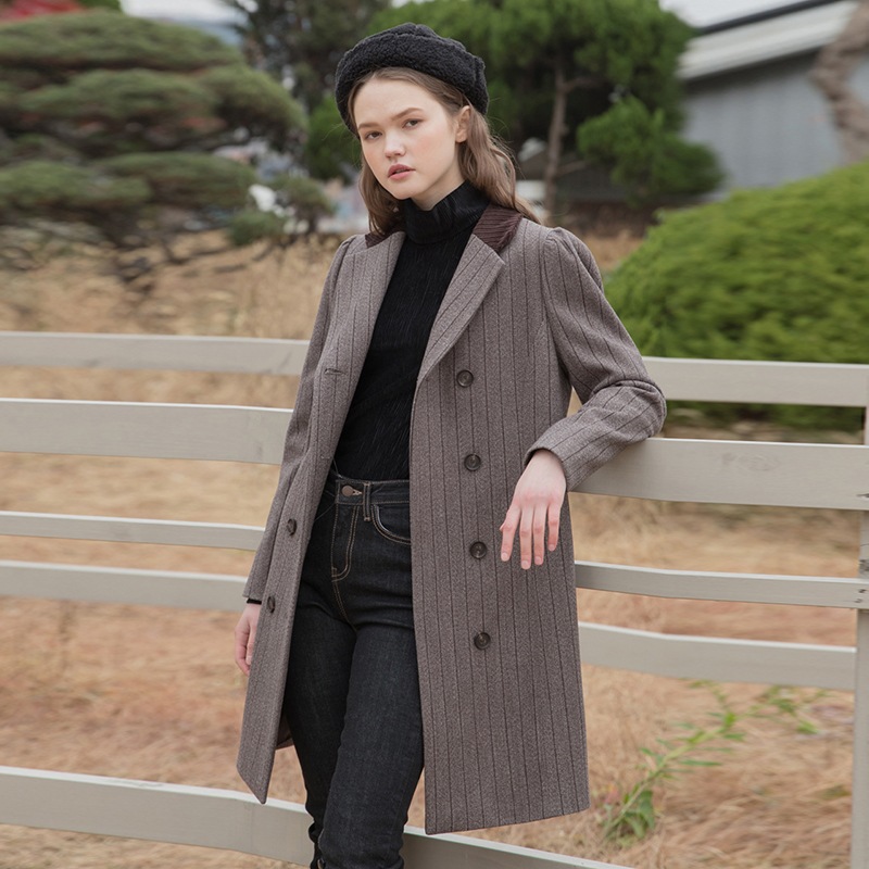 [CLET] 20FW / STRIPE JACKET BELT DRESS / かんこく / ワンピース / ジャケット / ピンク / ちゃいろ