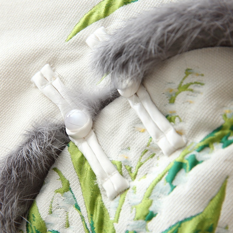 2024秋冬ラビットファージャガードキルティング改良ゆったりレトロスタイルチャイナドレススカート MX2935 2024秋冬ラビットファージャガードキルティング改良ゆったりレトロスタイルチャイナドレススカート MX2935