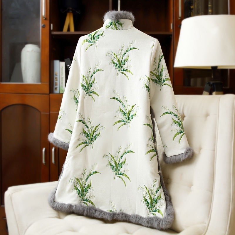 2024秋冬ラビットファージャガードキルティング改良ゆったりレトロスタイルチャイナドレススカート MX2935 2024秋冬ラビットファージャガードキルティング改良ゆったりレトロスタイルチャイナドレススカート MX2935