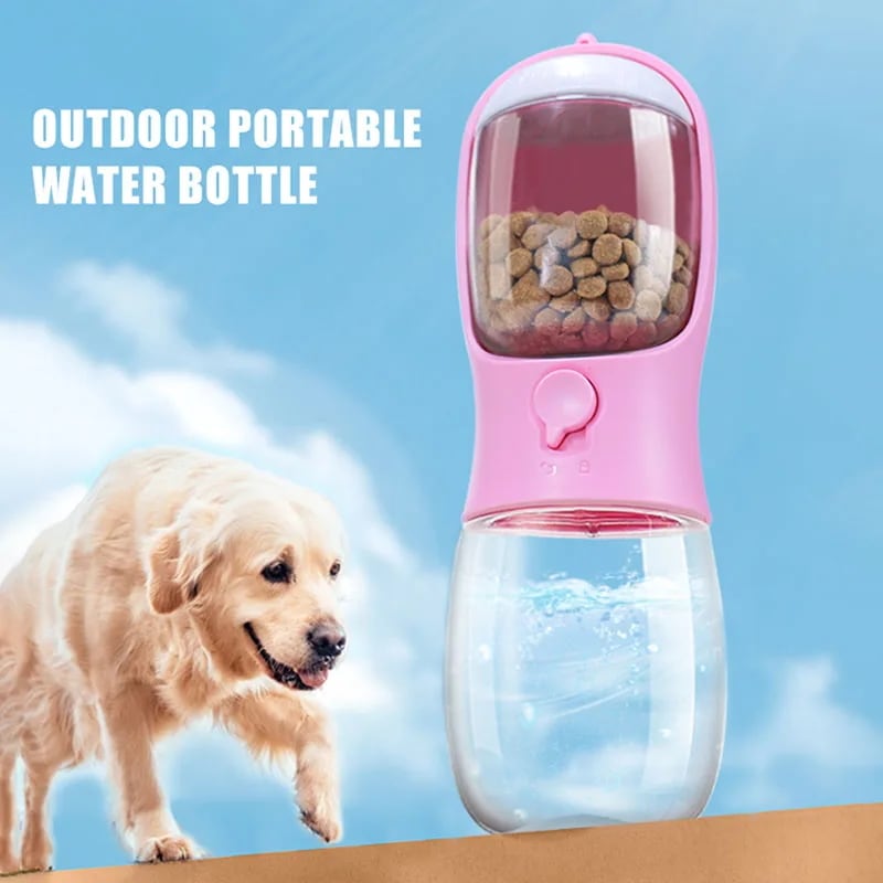 納期14-21日ポータブル食品グレードの犬と猫のトラベルボトル,2 in 1,300ml,食品ディスペンサー付きウォーターカップ