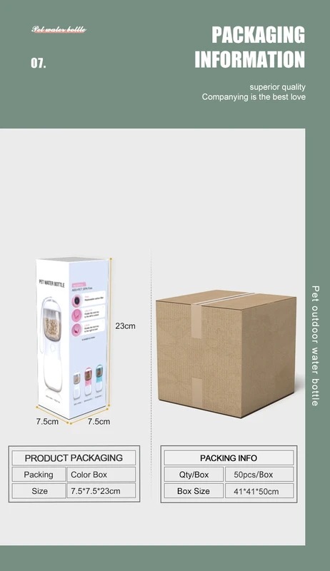 納期14-21日ポータブル食品グレードの犬と猫のトラベルボトル,2 in 1,300ml,食品ディスペンサー付きウォーターカップ