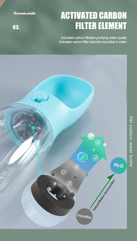 納期14-21日ポータブル食品グレードの犬と猫のトラベルボトル,2 in 1,300ml,食品ディスペンサー付きウォーターカップ