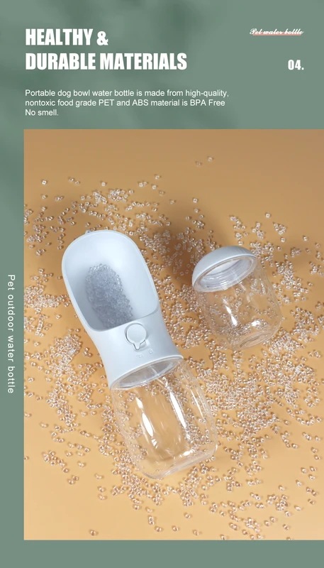 納期14-21日ポータブル食品グレードの犬と猫のトラベルボトル,2 in 1,300ml,食品ディスペンサー付きウォーターカップ