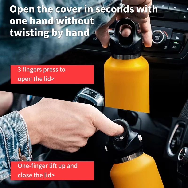 Revomax 350/500/750/1000ミリリットル二重壁stainles鋼水ボトル魔法瓶ボトルホットとコールド断熱真空フラスコ 500-1000ml Onyx Black 355ml