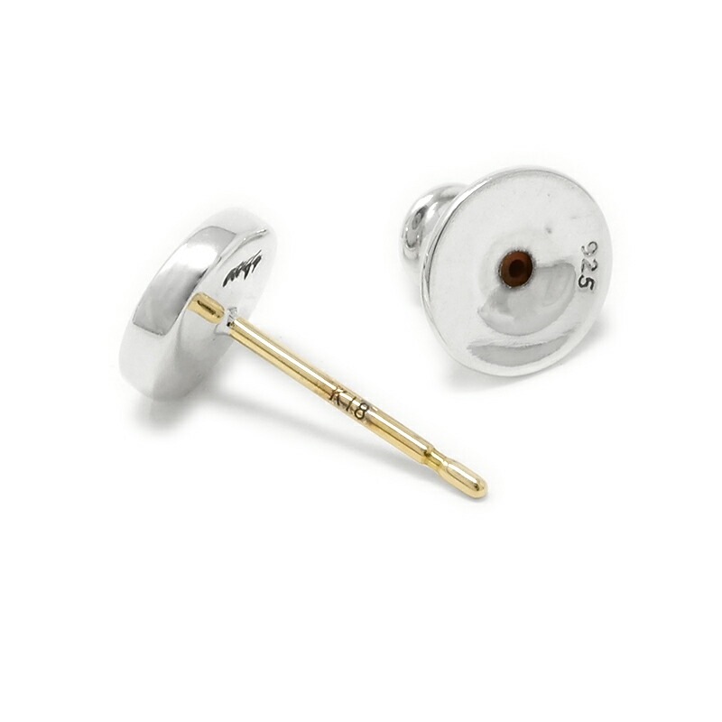 スタンプ サークル スタッドピアス 【ピースマーク】 シルバー925 K18ゴールドポスト VFP-242 スタンプ サークル スタッドピアス 【ピースマーク】 シルバー925 K18ゴールドポスト VFP-242