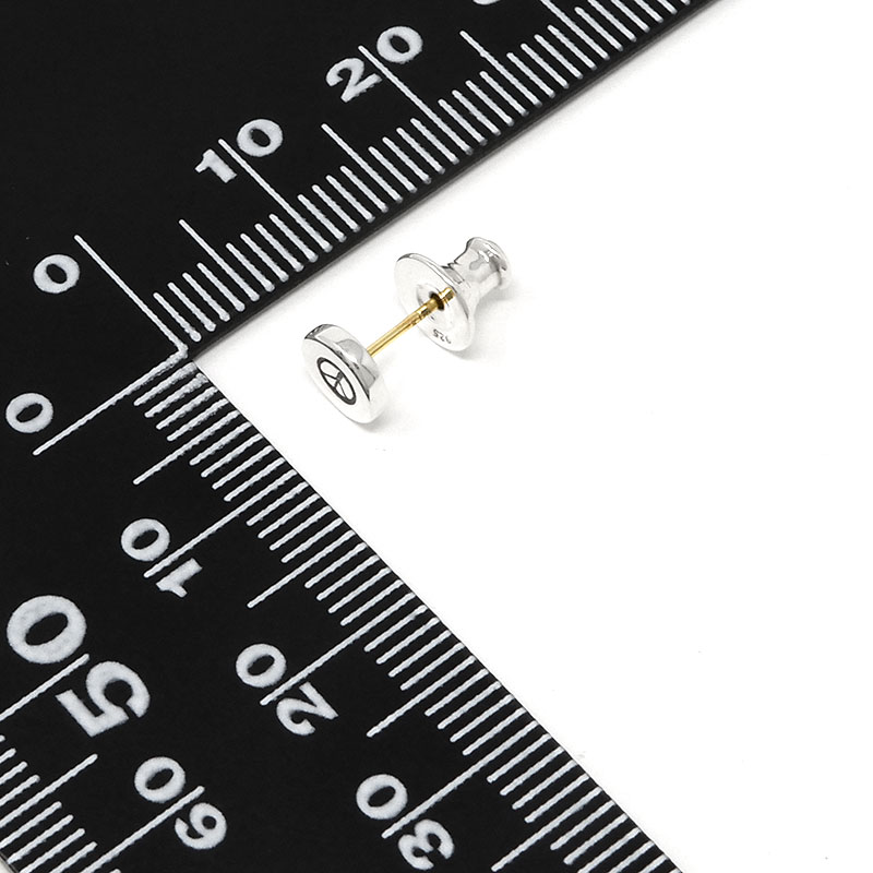 スタンプ サークル スタッドピアス 【ピースマーク】 シルバー925 K18ゴールドポスト VFP-242 スタンプ サークル スタッドピアス 【ピースマーク】 シルバー925 K18ゴールドポスト VFP-242