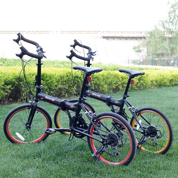 展示品)SIAFEI 変速折りたたみ自転車(ブラック)