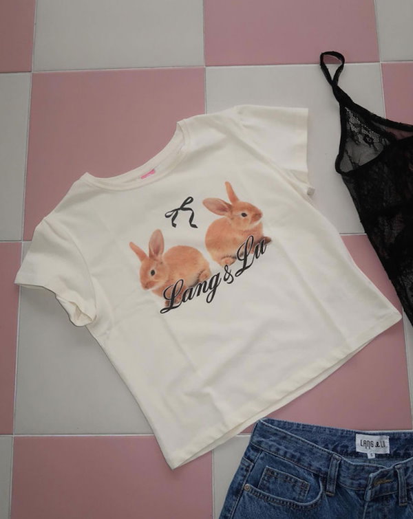 Qoo10] Lang&Lu LIKE BUNNY T-Shirts_