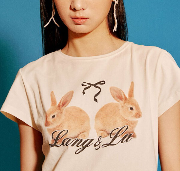 ★LANG&LU★ LIKE BUNNY TShirtsLIKE BUNNYLIGHT YELLOW Qoo10] Lang&Lu LIKE BUNNY T-Shirts_