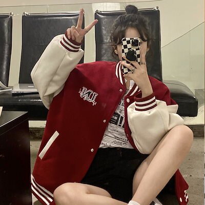 Qoo10] 新作スタジャン レディースアウタージャケ