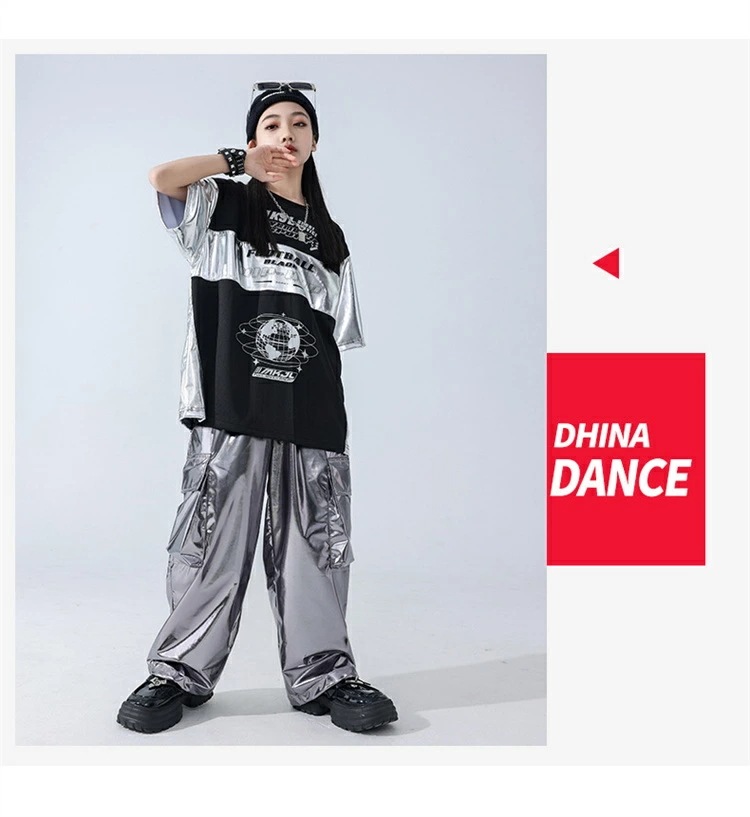 【激安開催!】ユニセックス キッズ ダンス 衣装 子供服 フューチャリスティック ヒップホップ シルバー シルバーTシャツ シルバーパンツ 派手 スポーツウェア オーバーサイズ トップス ユニフォーム 【激安開催!】ユニセックス キッズ ダンス 衣装 子供服 フューチャリスティック ヒップホップ シルバー シルバーTシャツ シルバーパンツ 派手 スポーツウェア オーバーサイズ トップス ユニフォーム