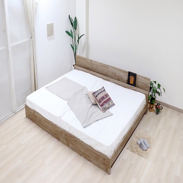 ベッド ワイドキング 200cm シングル+シングル ヴィンテージナチュラル ポケットコイルマットレス付 bred-cabinet 組立式 ベッド ワイドキング 200cm シングル+シングル ヴィンテージナチュラル ポケットコイルマットレス付 bred-cabinet 組立式