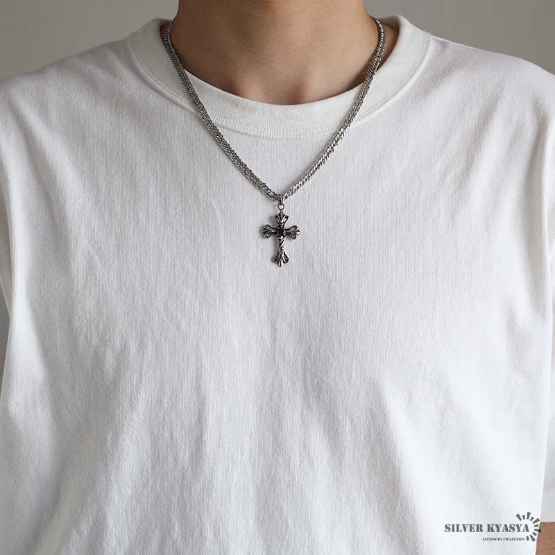ステンレス クロスネックレス [n825-n348-s-5mm]