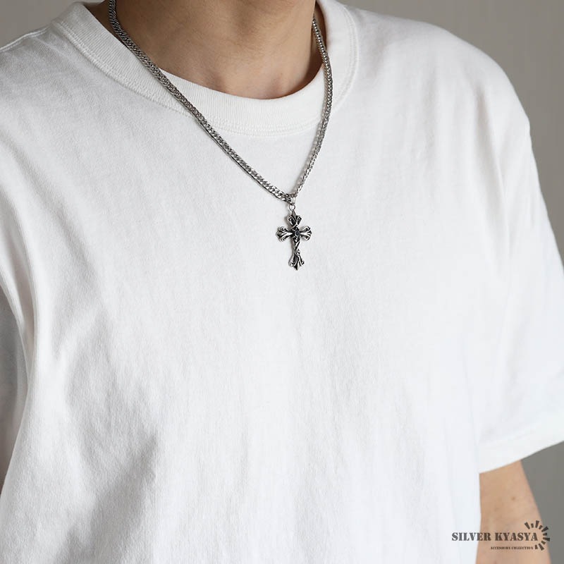 ステンレス クロスネックレス [n825-n348-s-5mm]