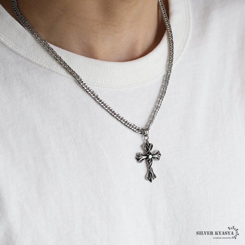 ステンレス クロスネックレス [n825-n348-s-5mm]