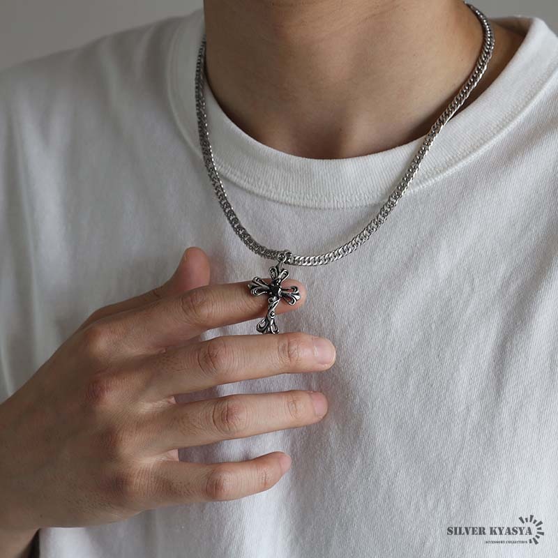 ステンレス クロスネックレス [n825-n348-s-5mm]