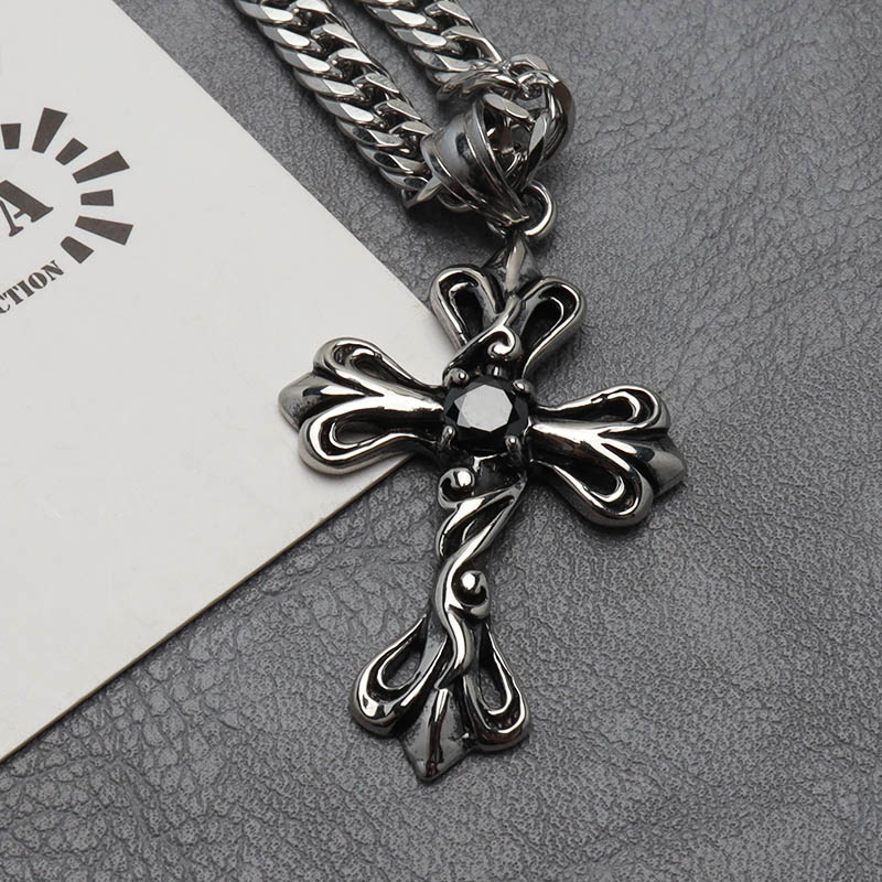 ステンレス クロスネックレス [n825-n348-s-5mm]