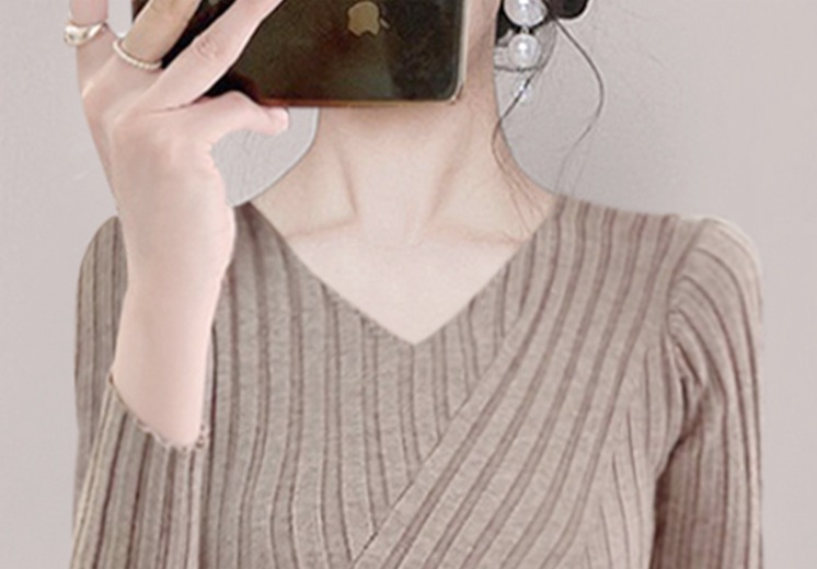 リブニットワンピース 長袖ニットワンピース カジュアルニット Vネックワンピース スカート ワンピース ニットソー セーター プルオーバー オールインワン ロングスカート タイトスカート