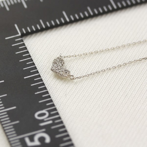 【再入荷なし　即納】高品質 ジュエリー ピュア Pure K10 WG ホワイトゴールド ダイヤモンド ハート　ネックレス PDCT-014 チェーン アクセサリー アクセ 可愛い 人気 ギフト