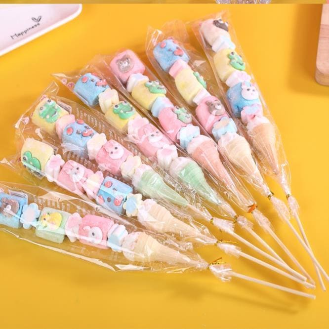 50Pcs さまざまな串に刺したひょうたん動物のグミロリポップを混ぜた漫画のマシュマロ 50Pcs さまざまな串に刺したひょうたん動物のグミロリポップを混ぜた漫画のマシュマロ